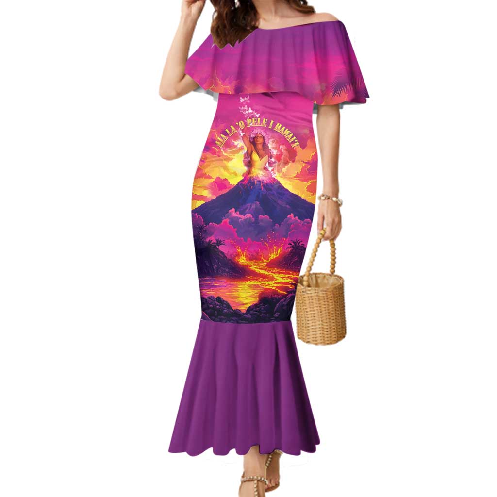 Hawaii Kilauea Volcano Family Matching Mermaid Dress and Hawaiian Shirt There Is Pele Goddess Of The Volcano - Polynesian Pride