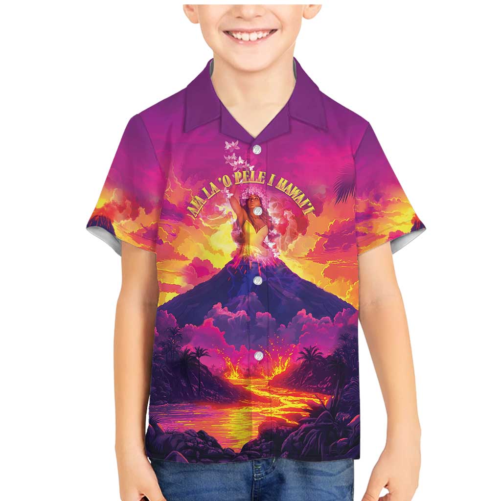 Hawaii Kilauea Volcano Family Matching Mermaid Dress and Hawaiian Shirt There Is Pele Goddess Of The Volcano - Polynesian Pride