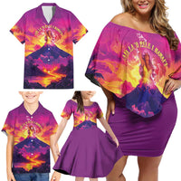 Hawaii Kilauea Volcano Family Matching Off Shoulder Short Dress and Hawaiian Shirt There Is Pele Goddess Of The Volcano - Polynesian Pride