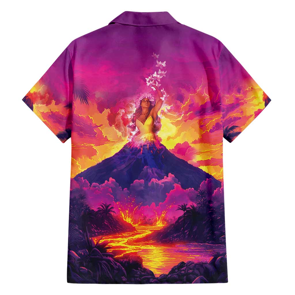Hawaii Kilauea Volcano Family Matching Short Sleeve Bodycon Dress and Hawaiian Shirt There Is Pele Goddess Of The Volcano - Polynesian Pride