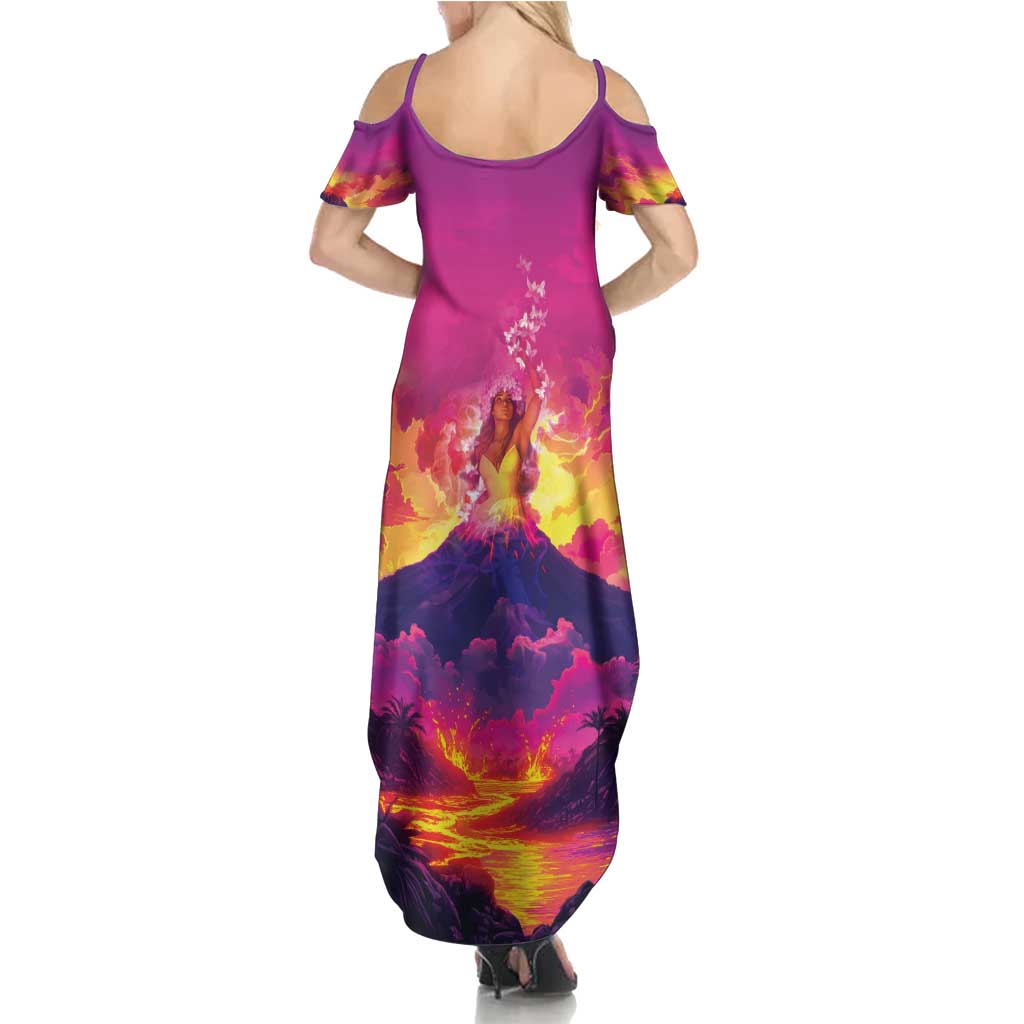 Hawaii Kilauea Volcano Family Matching Summer Maxi Dress and Hawaiian Shirt There Is Pele Goddess Of The Volcano - Polynesian Pride