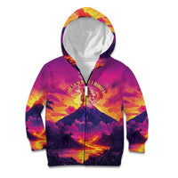 Hawaii Kilauea Volcano Kid Hoodie There Is Pele Goddess Of The Volcano LT05 Zip Hoodie Purple - Polynesian Pride