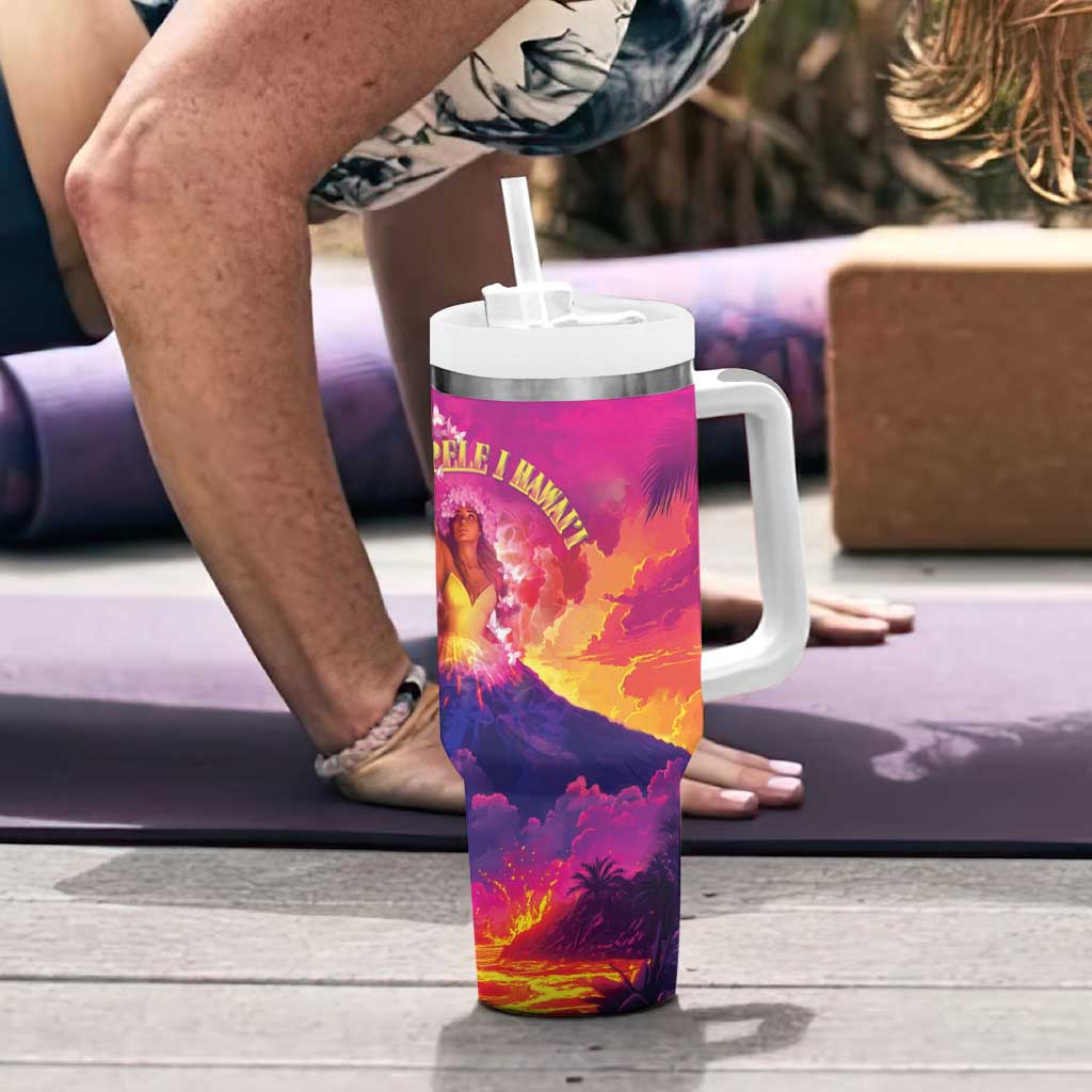Hawaii Kilauea Volcano Tumbler With Handle There Is Pele Goddess Of The Volcano - Polynesian Pride