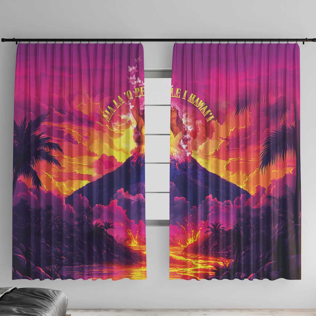 Hawaii Kilauea Volcano Window Curtain There Is Pele Goddess Of The Volcano - Polynesian Pride