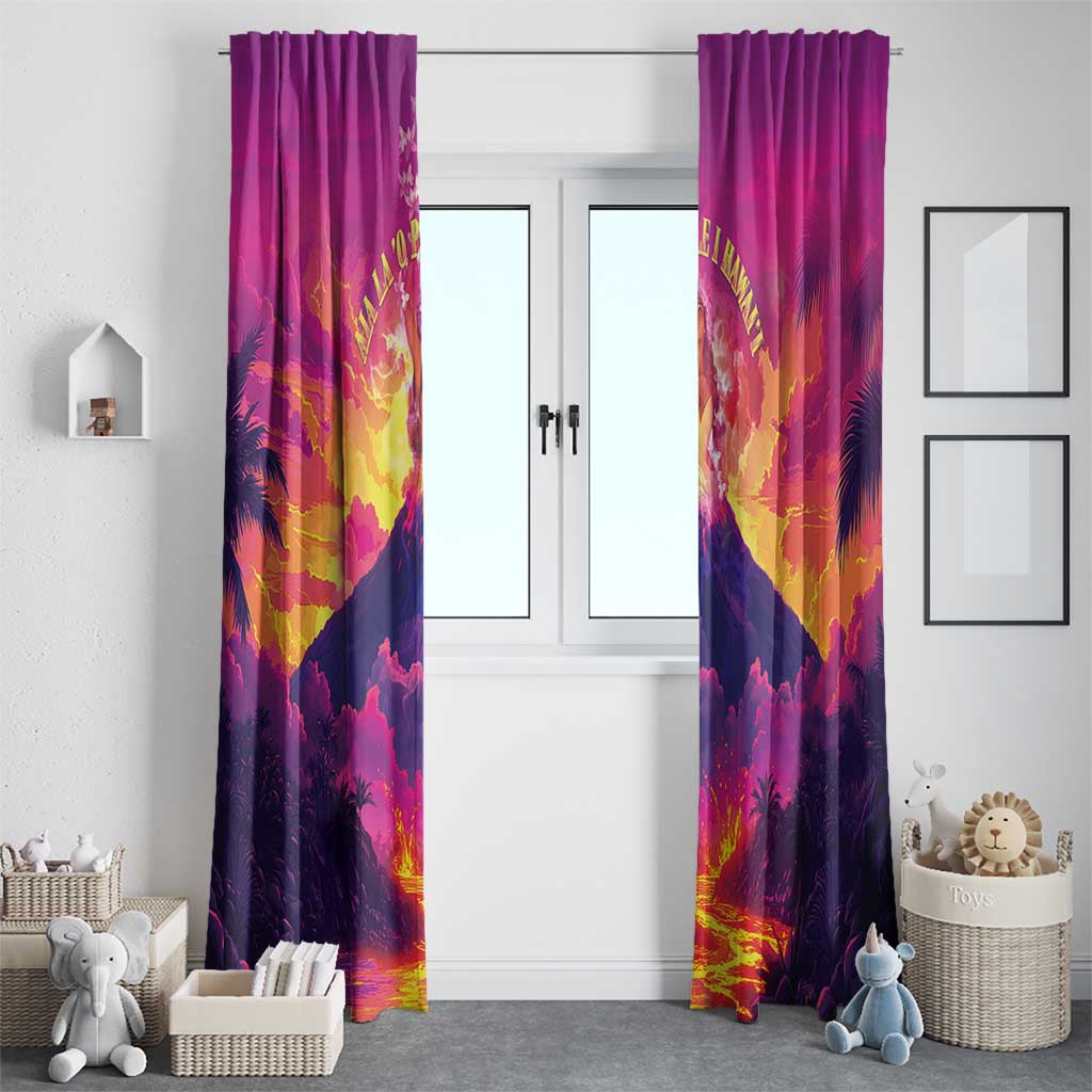 Hawaii Kilauea Volcano Window Curtain There Is Pele Goddess Of The Volcano - Polynesian Pride