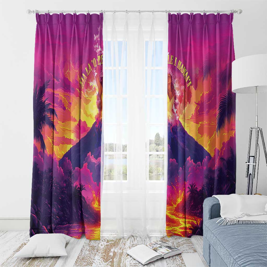 Hawaii Kilauea Volcano Window Curtain There Is Pele Goddess Of The Volcano - Polynesian Pride
