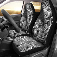 Hibiscus With Black Austronesian Tattoo Pattern Car Seat Cover - Polynesian Pride