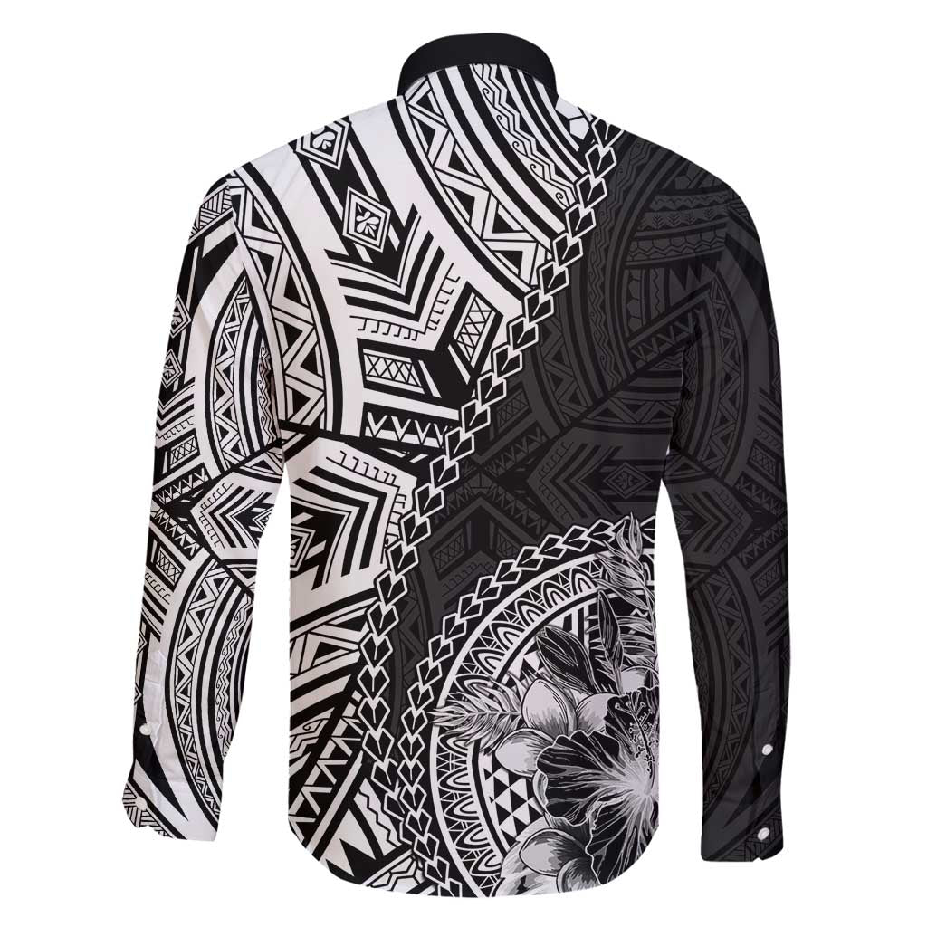 Hibiscus With Black Austronesian Tattoo Pattern Family Matching Puletasi and Hawaiian Shirt - Polynesian Pride