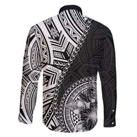 Hibiscus With Black Austronesian Tattoo Pattern Family Matching Tank Maxi Dress and Hawaiian Shirt - Polynesian Pride