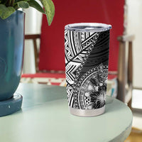 Hibiscus With Black Austronesian Tattoo Pattern Tumbler Cup - Polynesian Pride
