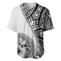 Hibiscus With White Austronesian Tattoo Pattern Baseball Jersey - Polynesian Pride