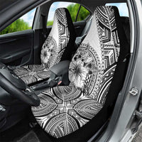 Hibiscus With White Austronesian Tattoo Pattern Car Seat Cover - Polynesian Pride
