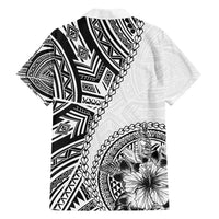 Hibiscus With White Austronesian Tattoo Pattern Family Matching Puletasi and Hawaiian Shirt - Polynesian Pride
