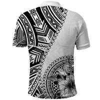 Hibiscus With White Austronesian Tattoo Pattern Polo Shirt LT05 - Polynesian Pride