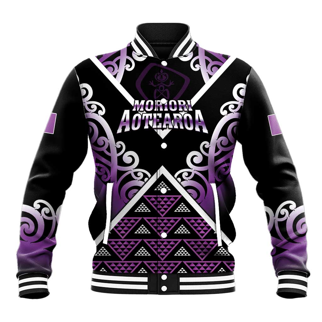 Personalised Aotearoa Moriori Baseball Jacket Maori Pattern New Zealand - Polynesian Pride
