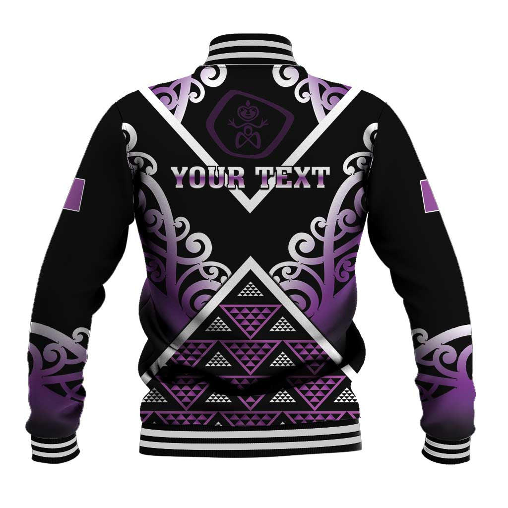 Personalised Aotearoa Moriori Baseball Jacket Maori Pattern New Zealand - Polynesian Pride