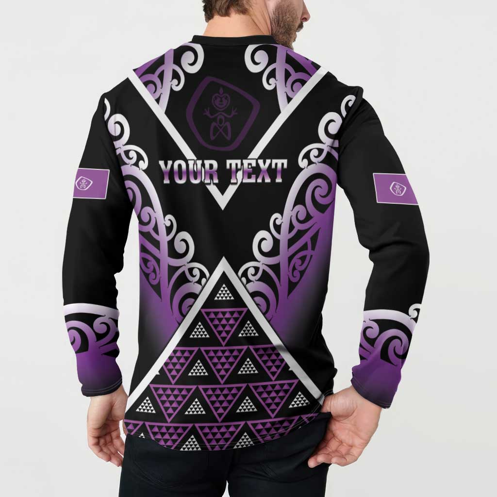 Personalised Aotearoa Moriori Button Sweatshirt Maori Pattern New Zealand - Polynesian Pride