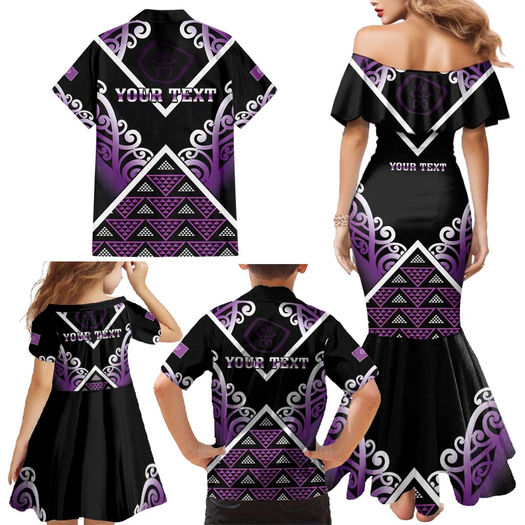 Personalised Aotearoa Moriori Family Matching Mermaid Dress and Hawaiian Shirt Maori Pattern New Zealand - Polynesian Pride
