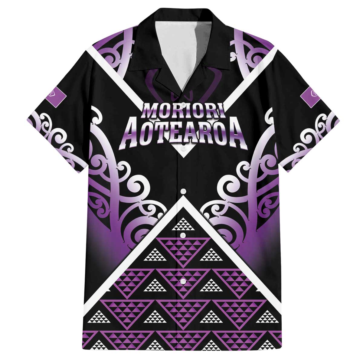 Personalised Aotearoa Moriori Family Matching Off The Shoulder Long Sleeve Dress and Hawaiian Shirt Maori Pattern New Zealand - Polynesian Pride