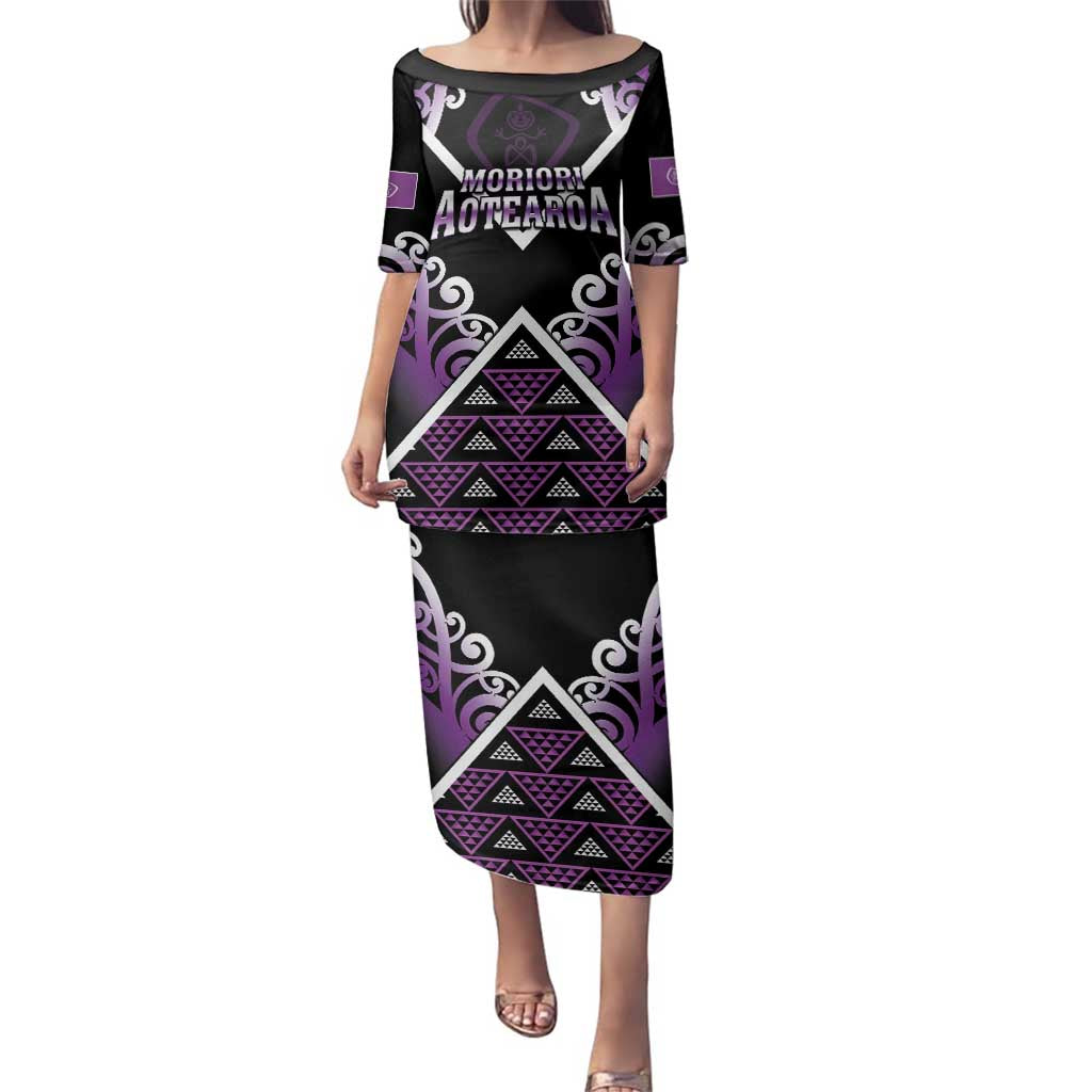Personalised Aotearoa Moriori Family Matching Puletasi and Hawaiian Shirt Maori Pattern New Zealand - Polynesian Pride