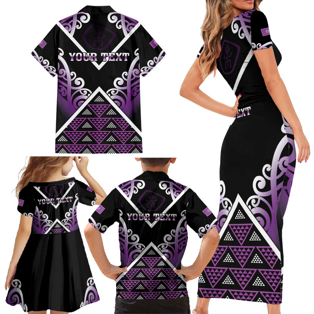 Personalised Aotearoa Moriori Family Matching Short Sleeve Bodycon Dress and Hawaiian Shirt Maori Pattern New Zealand - Polynesian Pride