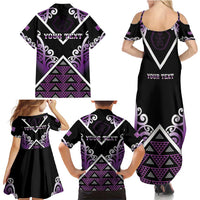 Personalised Aotearoa Moriori Family Matching Summer Maxi Dress and Hawaiian Shirt Maori Pattern New Zealand - Polynesian Pride