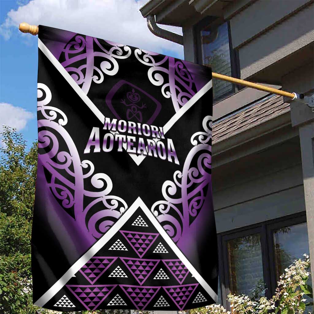 Aotearoa Moriori Garden Flag Maori Pattern New Zealand - Polynesian Pride