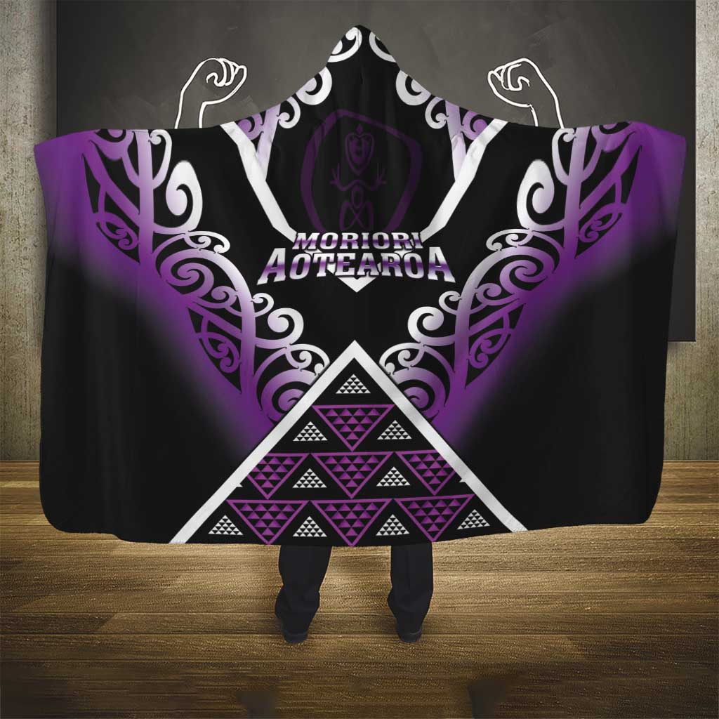 Aotearoa Moriori Hooded Blanket Maori Pattern New Zealand - Polynesian Pride