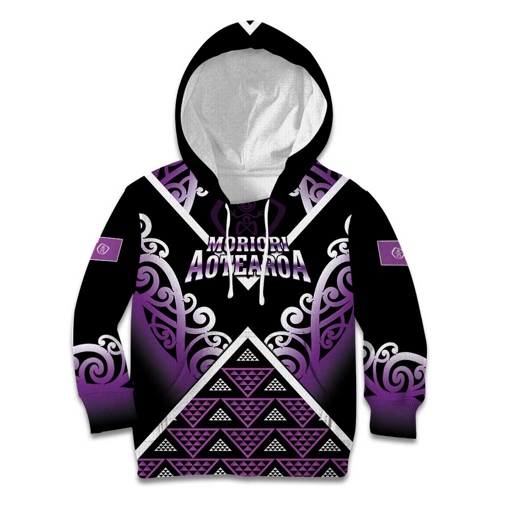 Personalised Aotearoa Moriori Kid Hoodie Maori Pattern New Zealand - Polynesian Pride