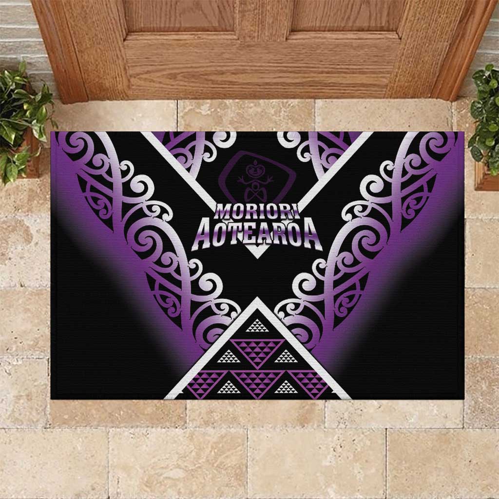 Aotearoa Moriori Rubber Doormat Maori Pattern New Zealand - Polynesian Pride