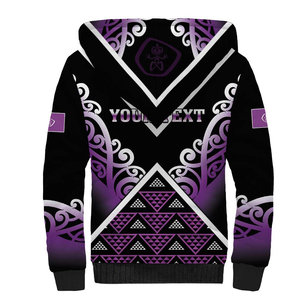 Personalised Aotearoa Moriori Sherpa Hoodie Maori Pattern New Zealand - Polynesian Pride