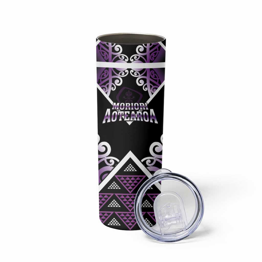 Personalised Aotearoa Moriori Skinny Tumbler Maori Pattern New Zealand - Polynesian Pride