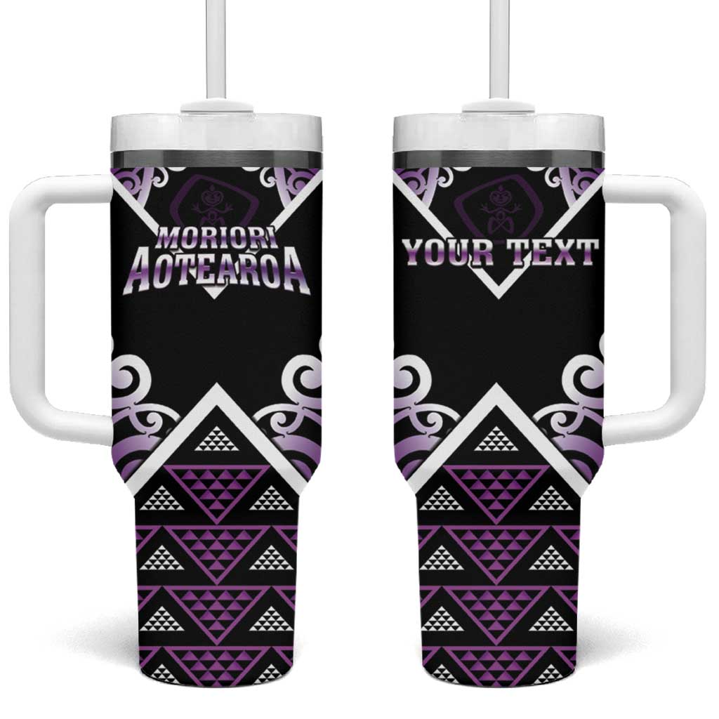 Personalised Aotearoa Moriori Tumbler With Handle Maori Pattern New Zealand - Polynesian Pride