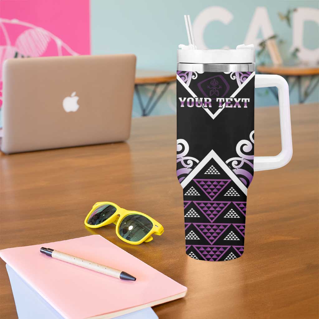 Personalised Aotearoa Moriori Tumbler With Handle Maori Pattern New Zealand - Polynesian Pride