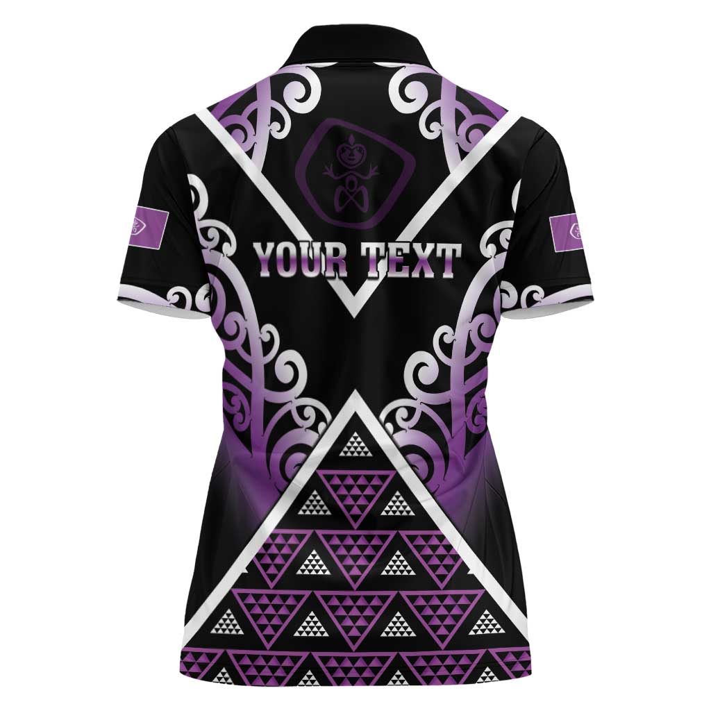 Personalised Aotearoa Moriori Women Polo Shirt Maori Pattern New Zealand - Polynesian Pride