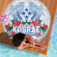 Happy Kosrae Liberation Day Beach Blanket Polynesian Shark Turtle Motif