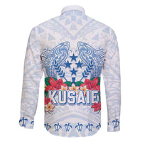 Happy Kosrae Liberation Day Family Matching Off Shoulder Short Dress and Hawaiian Shirt Polynesian Shark Turtle Motif