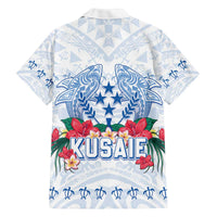 Happy Kosrae Liberation Day Family Matching Puletasi and Hawaiian Shirt Polynesian Shark Turtle Motif
