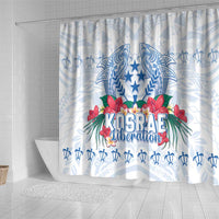 Happy Kosrae Liberation Day Shower Curtain Polynesian Shark Turtle Motif LT05 - Polynesian Pride