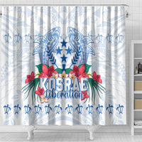 Happy Kosrae Liberation Day Shower Curtain Polynesian Shark Turtle Motif LT05 - Polynesian Pride