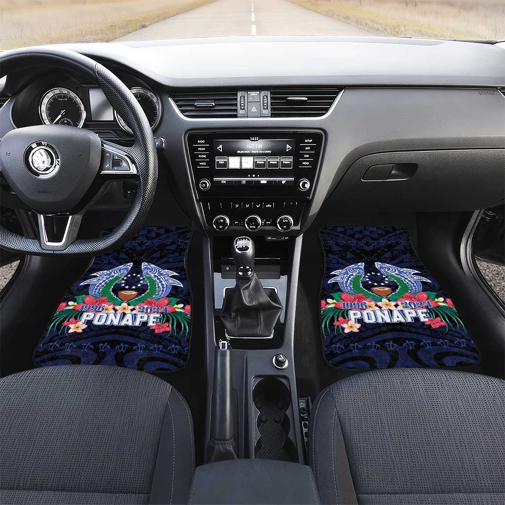 Happy Pohnpei Liberation Day Car Mats Polynesian Shark Turtle Motif
