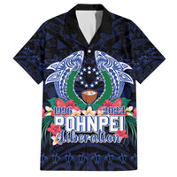 Happy Pohnpei Liberation Day Family Matching Puletasi and Hawaiian Shirt Polynesian Shark Turtle Motif