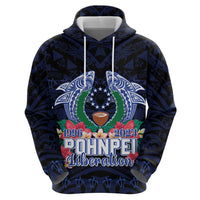 Happy Pohnpei Liberation Day Hoodie Polynesian Shark Turtle Motif