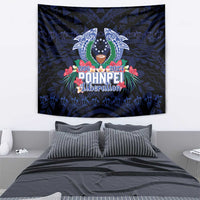 Happy Pohnpei Liberation Day Tapestry Polynesian Shark Turtle Motif