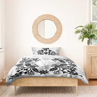 Cook Islands Tivaevae Quilt Bedding Set White Marble - Polynesian Pride