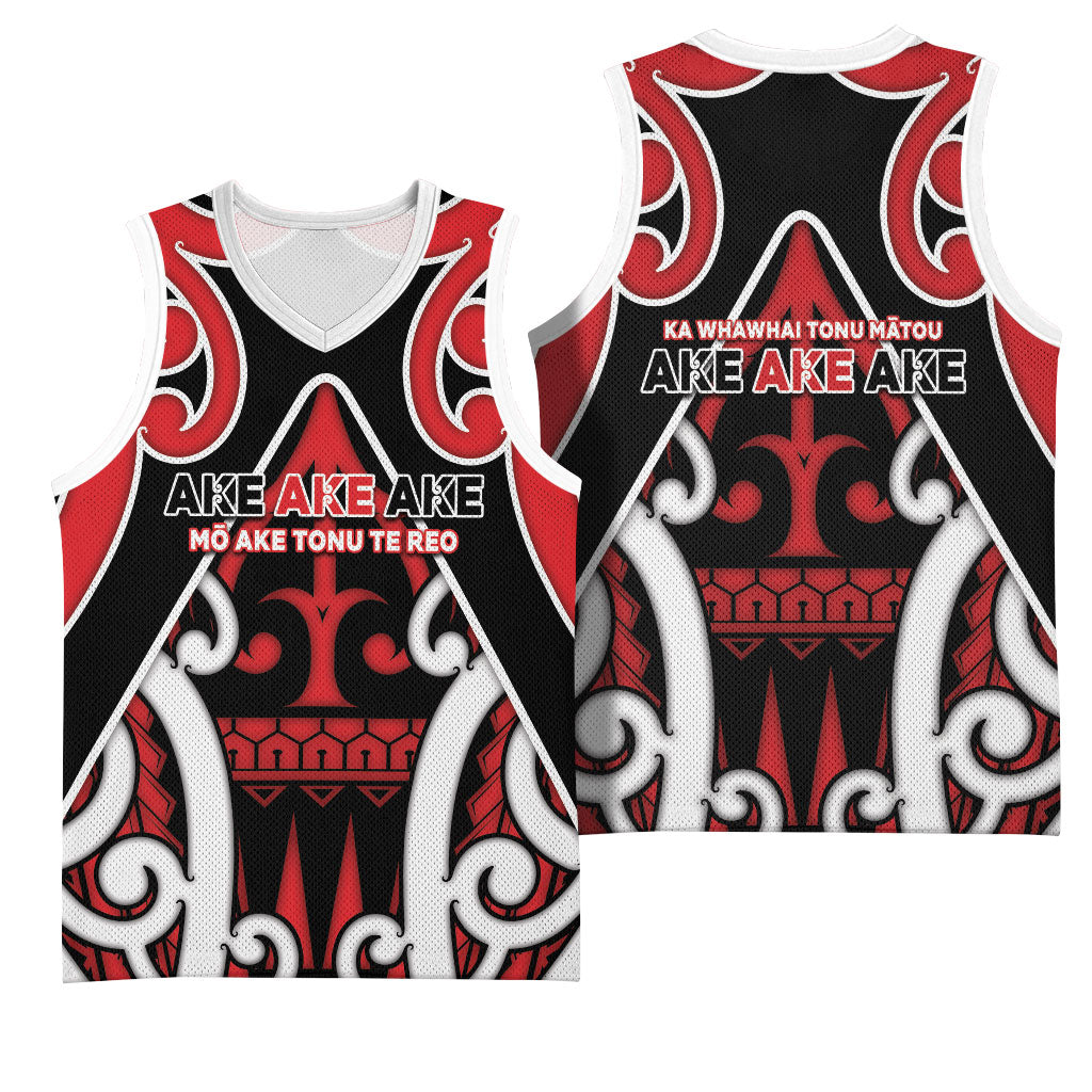New Zealand Maori Language Week Basketball Jersey Mo Ake Tonu Te Reo