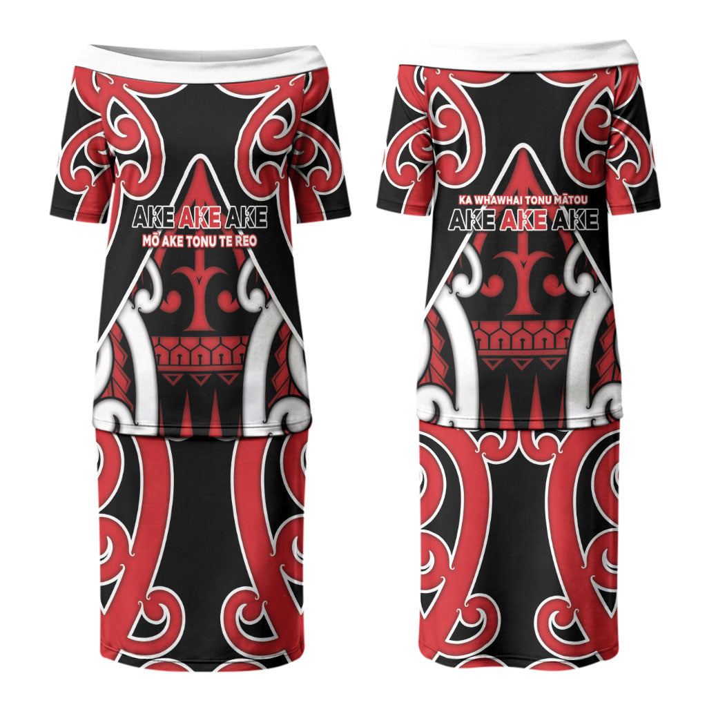 New Zealand Maori Language Week Couples Matching Puletasi and Long Sleeve Button Shirt Mo Ake Tonu Te Reo