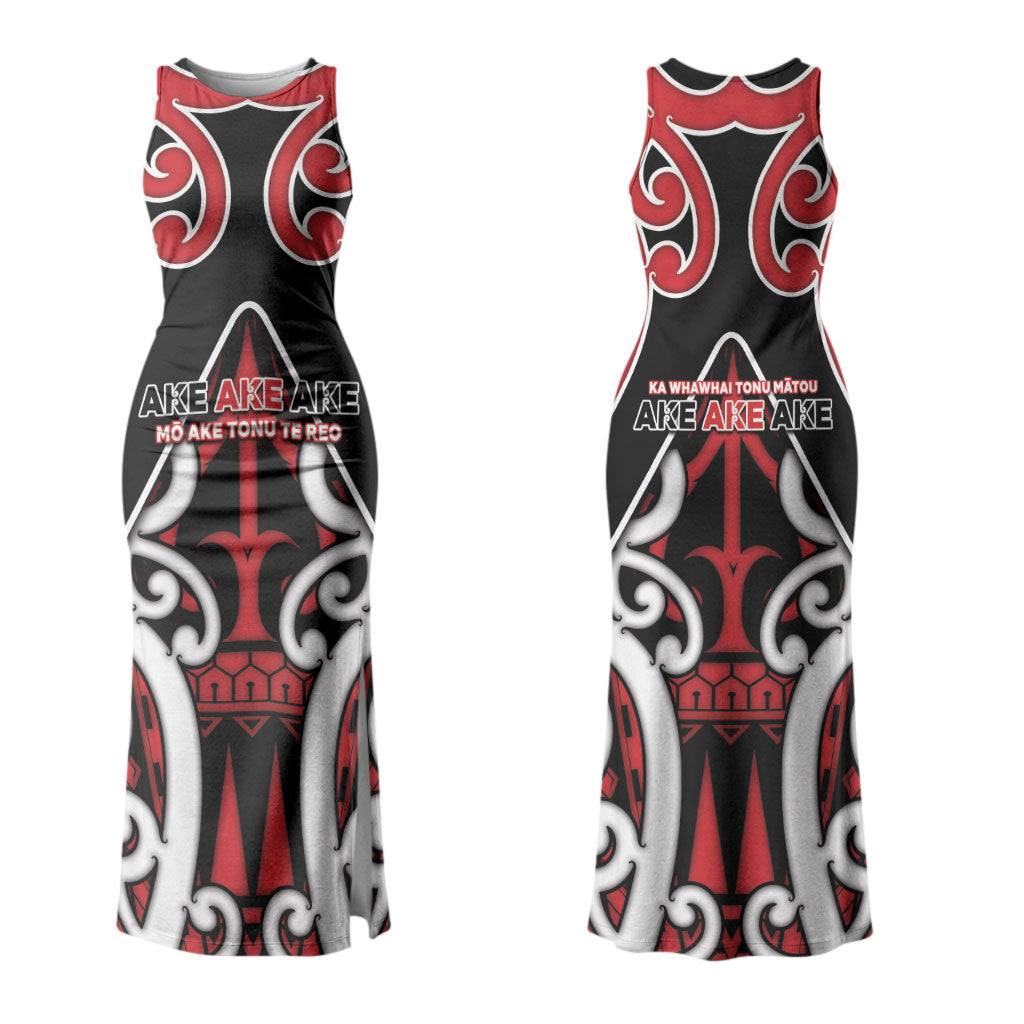 New Zealand Maori Language Week Couples Matching Tank Maxi Dress and Long Sleeve Button Shirt Mo Ake Tonu Te Reo