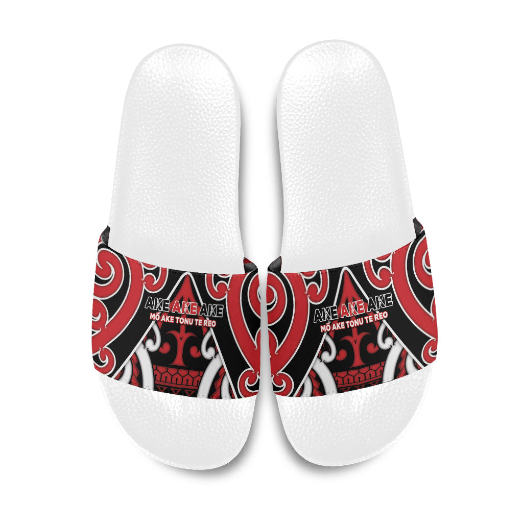 New Zealand Maori Language Week Slide Sandals Mo Ake Tonu Te Reo