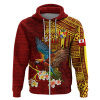Personalized Tonga Eua Hoodie Maroon Shining Parrot Coat Of Arms With Ngatu Pattern LT05 - Polynesian Pride